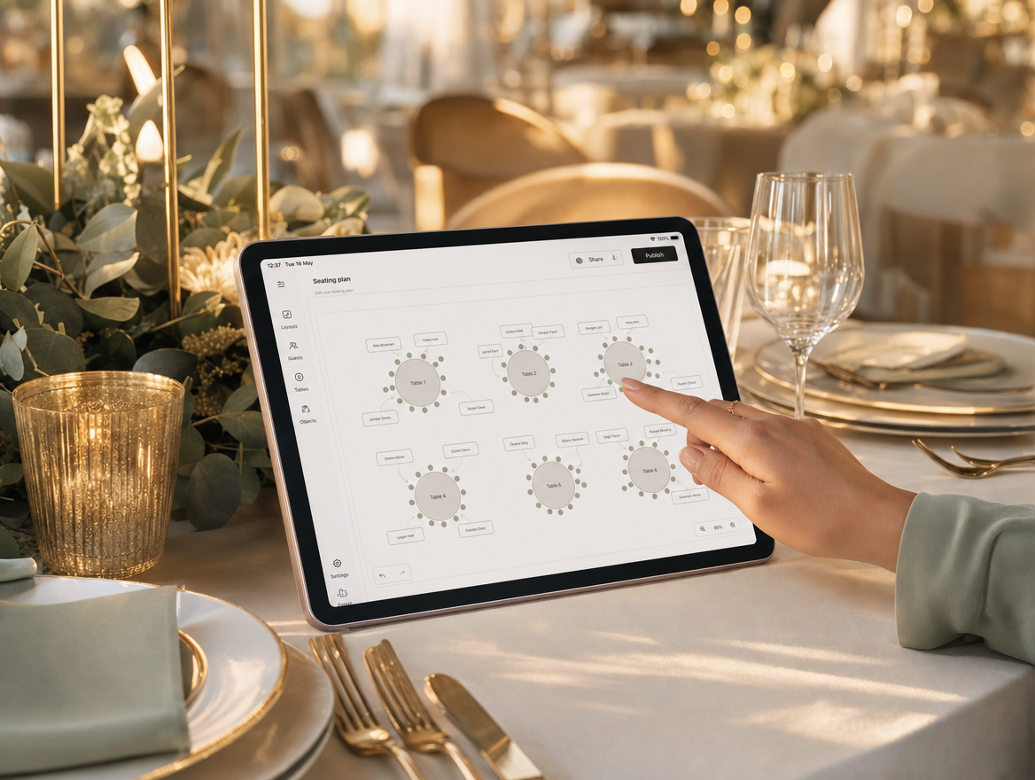 Plan de salle interactif sur tablette